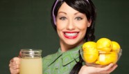 Retro housewife with freshly made lemonade